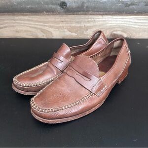 Johnston & Murphy Men’s Baldwin Penny Loafers Sheepskin Brown Leather 10.5 M